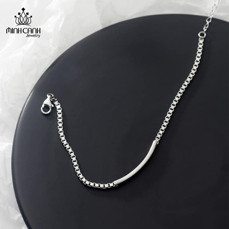 [Mã FARSBRT51 giảm 20k đơn từ 0Đ] Lắc Tay Bạc Nữ Dạng Thanh Bạc S925 Xi Bạch Kim - Minh Canh Jewelry