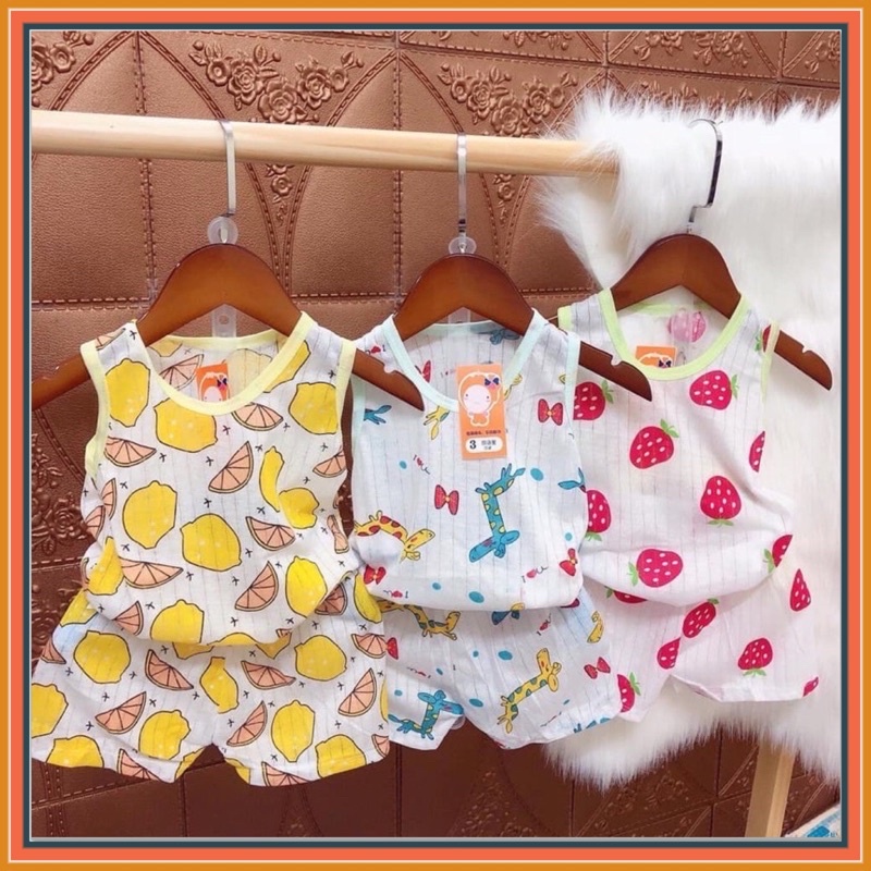 Bộ cotton giấy kiểu ngắn tay/ba lỗ cho bé trai/bé gái