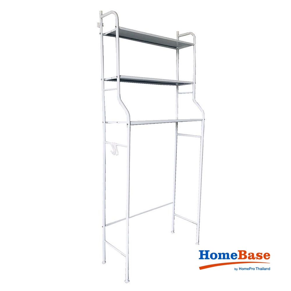 HomeBase ME LIVING Kệ để đồ bằng thép 3 tầng đặt trên máy giặt W70xH28xD157cm