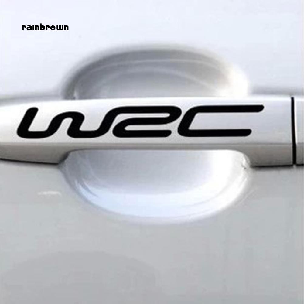 Bộ 4 sticker in chữ WRC độc đáo dán trang trí tay mở cửa xe oto