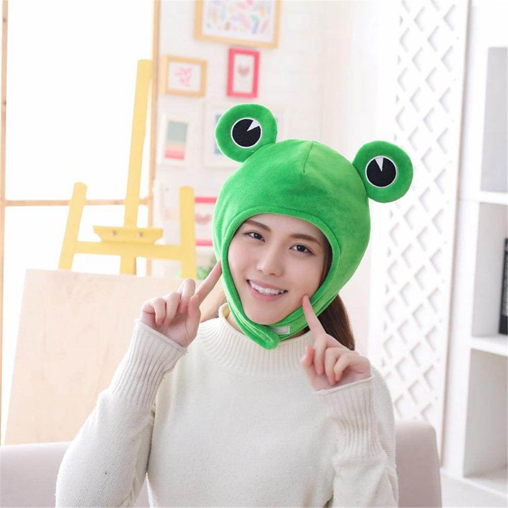 EUCA Mũ Beanie Giữ Ấm Hóa Trang Ếch Mắt To / Thỏ Hoạt Hình Màu Xanh Lá Dành Cho Nam Và Nữ