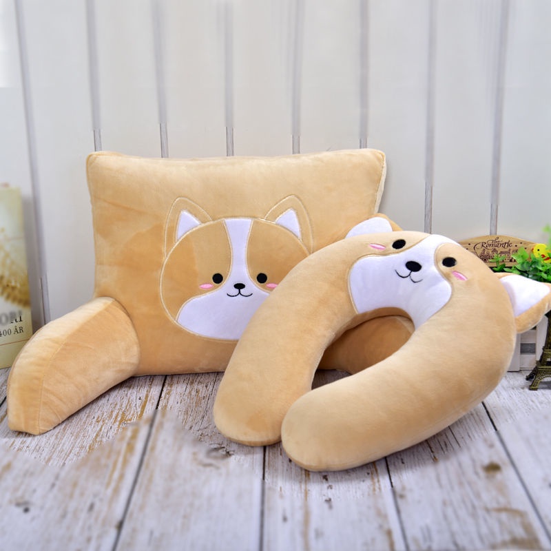 Bộ Gối Tựa Lưng Cho Xe Hơi Hình Chú Chó Corgi Đáng Yêu