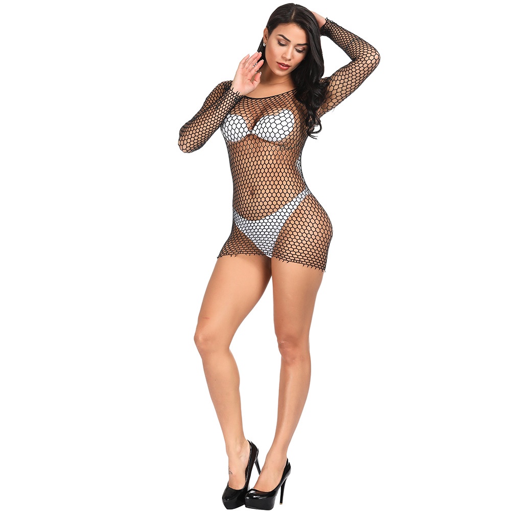 Đầm Ngủ Lưới Tay Dài Plus Size Quyến Rũ Cho Nữ | BigBuy360 - bigbuy360.vn
