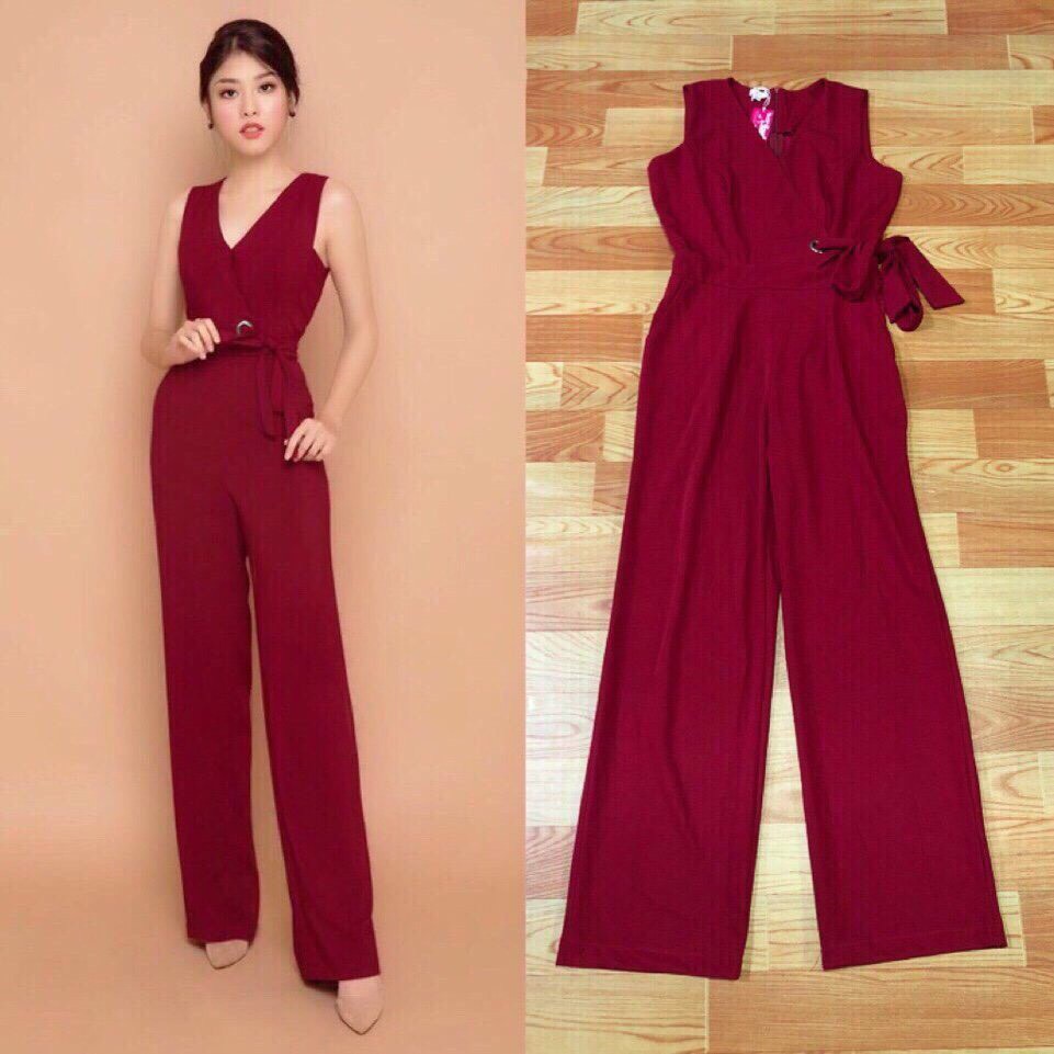 Đồ Bay Dài 🎁FREESHIP🎁Giảm 45k Khi Mua Đơn Từ 500k - Jumpsuit dài ống suông thắt nơ eo sang trọng TJ903