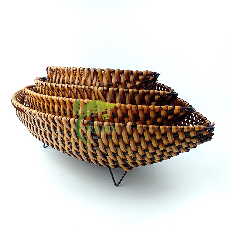 Khay Mây Hình Thuyền dùng để bánh kẹo, đựng hoa quả, trang trí, dụng cụ gia đình và nhà hàng khách sạn