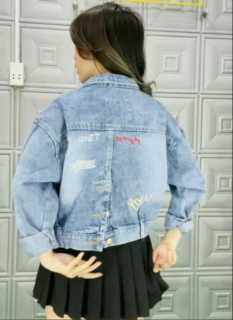 (Sỉ) Áo khoác jeans nữ form vừa cao cấp hàng shop mẫu Tonumber-Genoration giá rẻ