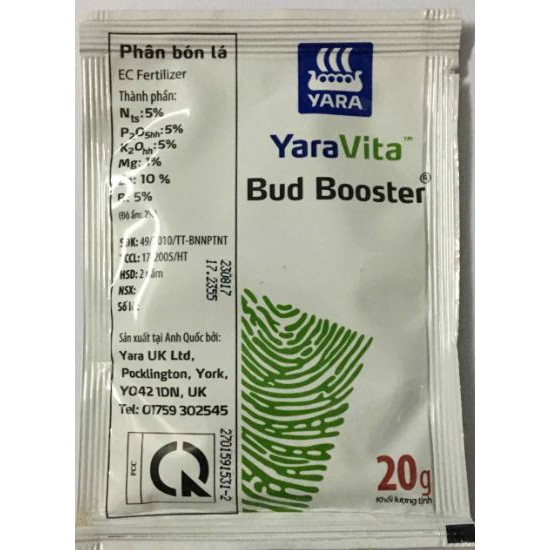 Phân bón lá YaraVita Bud Booster gói 20gr nhiều vi lượng giúp cây khỏe, tăng cường ra hoa