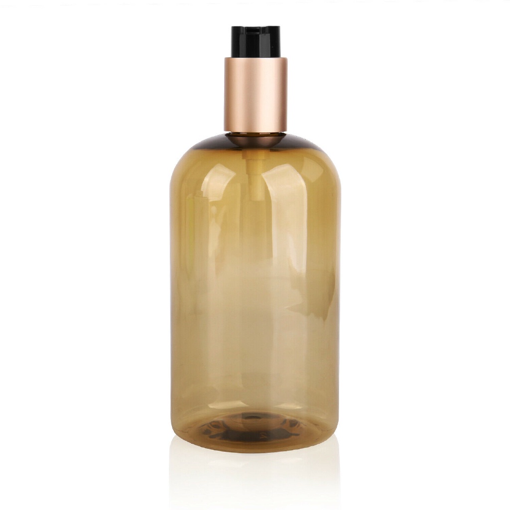 Chai Nhựa Rỗng 500ml Màu Vàng Kim Dùng Đựng Dầu Gội / Sữa Tắm Dạng Nhấn Tiện Dụng