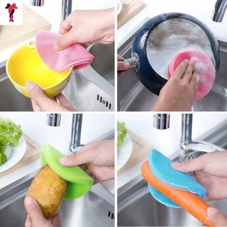 Miếng rửa chén bát silicon nhà bếp tiện dụng