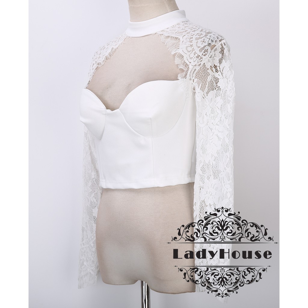 Áo Croptop tay dài nâng ngực thời trang dành cho nữ