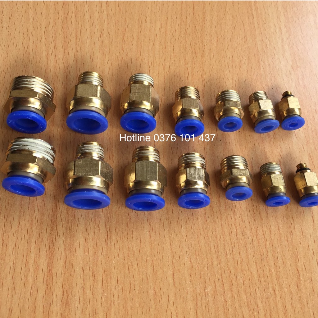 ĐẦU NỐI NHANH KHÍ NÉN PC ĐỦ CÁC LOẠI REN ĐỦ CÁC LOẠI ỐNG 4-6-8-10-12, CÚT NỐI HƠI KHÍ NÉN, ĐẦU NỐI HƠI KHÍ