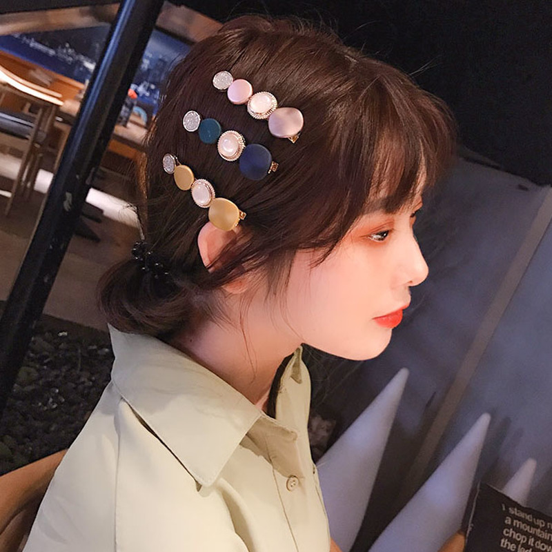 Kẹp Tóc Kim Loại Đính Ngọc Trai Nhân Tạo Phong Cách Hàn Quốc
