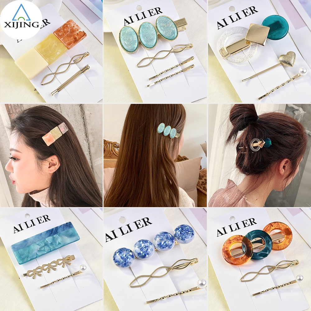 Set 3 kẹp tóc phong cách Hàn Quốc thanh lịch dành cho nữ