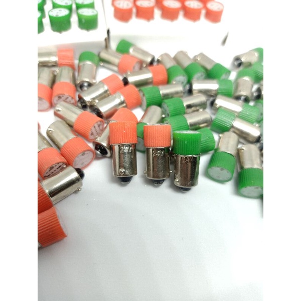 Đèn báo 24V chân cài 9mm - BA9S  ánh sáng xanh, đỏ