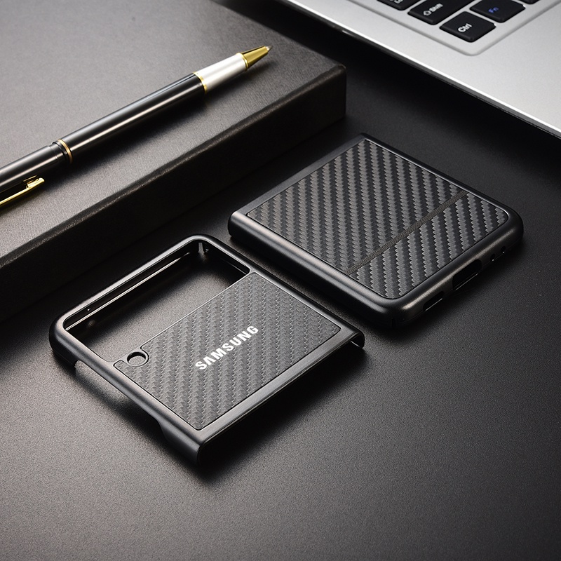 Ốp Điện Thoại Sợi Carbon Bảo Vệ Toàn Diện Cho Samsung Galaxy Z Fold 1 2 3 5G Z Flip 3 5G