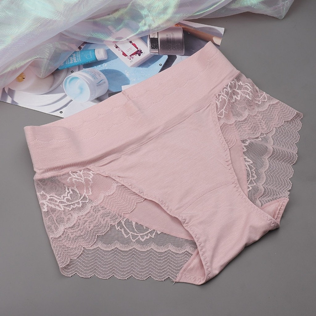 QUẦN LÓT NỮ COTTON CẠP CAO PHỐI REN GEN BỤNG - QUẦN CHÍP NỮ CAO CẤP- FLQ48 | BigBuy360 - bigbuy360.vn