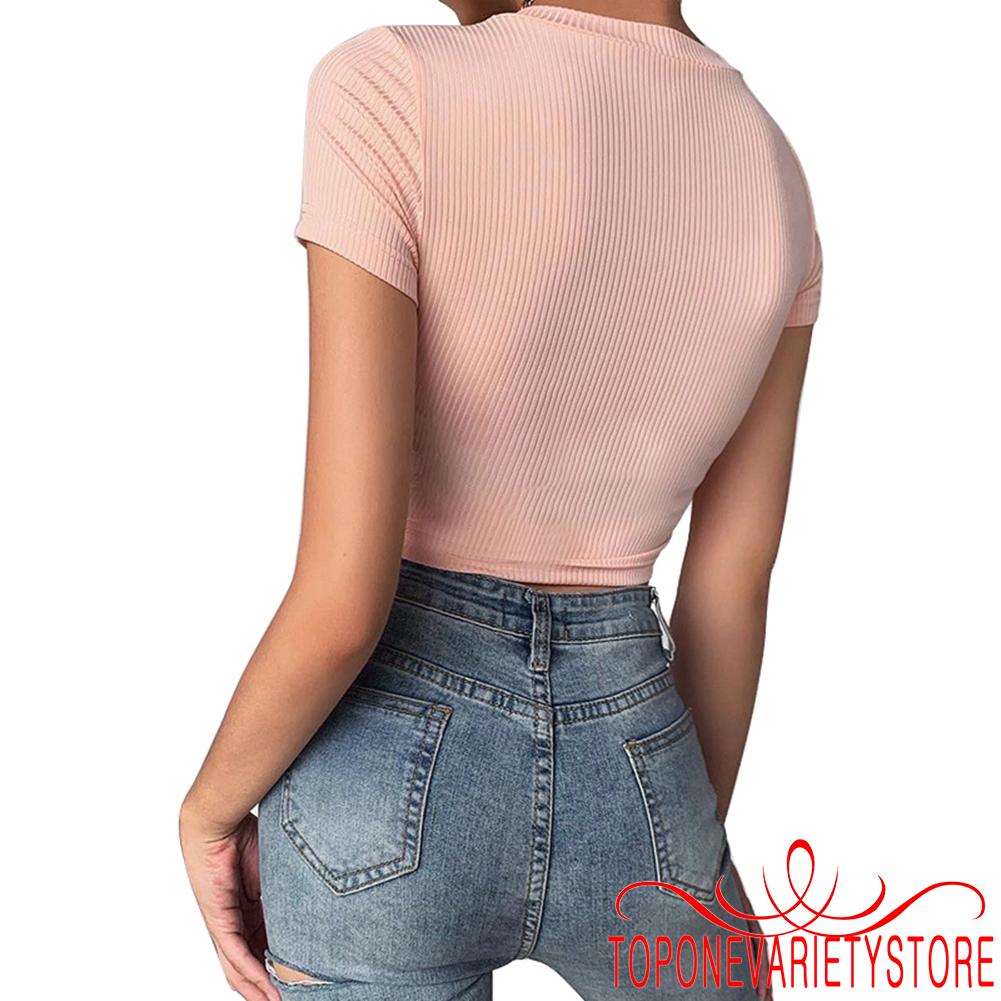 Áo lửng tay ngắn in chữ thời trang cho nữ | BigBuy360 - bigbuy360.vn