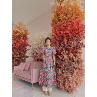 ÁO DÀI HOA GẤM IN 3D - NN0222