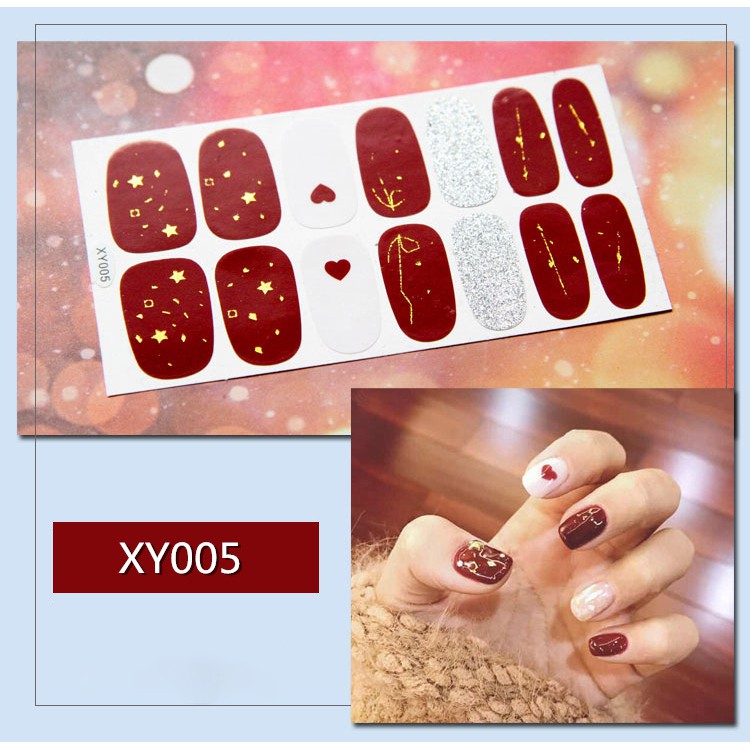 Bộ 14 miếng dán móng tay làm nail - Sticker dán trang trí móng tay họa tiết dễ thương