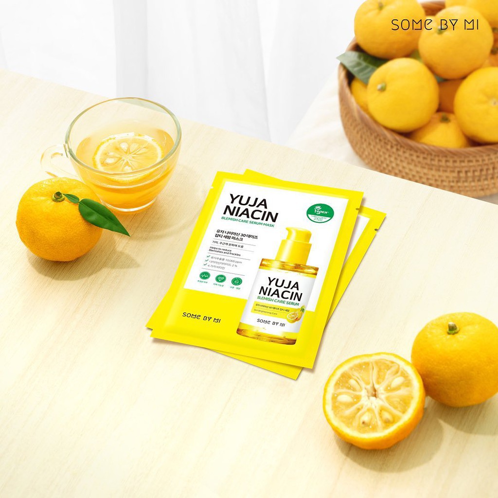 Mặt Nạ Giấy Dưỡng Trắng Some By Mi Yuja Niacin Blemish Care Serum Mask 25g ( miếng lẻ )