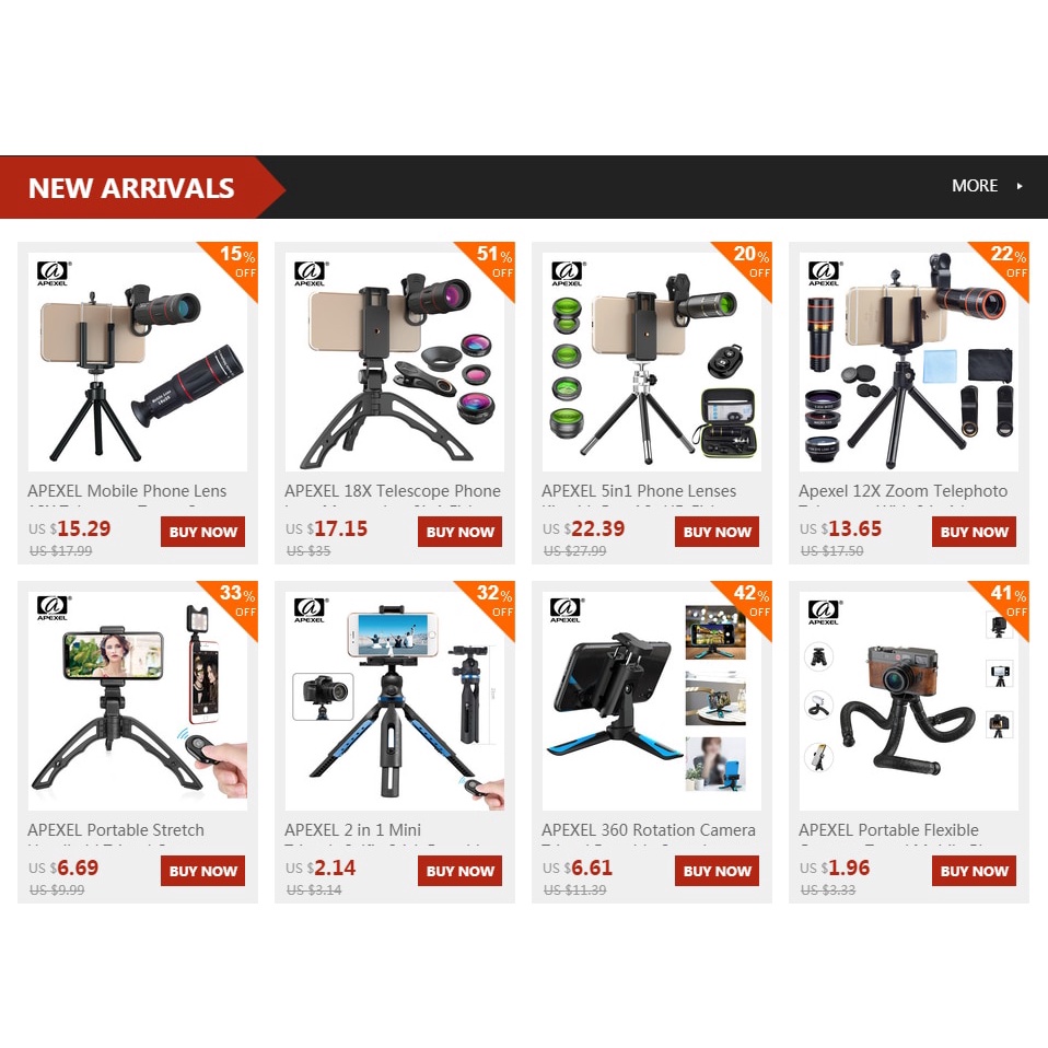 Chân Tripod APEXEL Xoay 360 Độ Có Kẹp Giữ Điện Thoại Kết Nối Bluetooth Cho Gopro iPhone