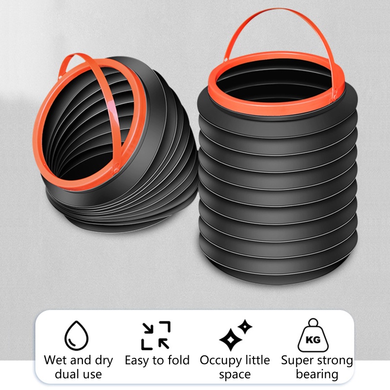 Xô Hình Vuông Sức Chứa Lớn Có Tay Cầm Chắc Chắn Có Thể Gập Gọn Sắp Xếp