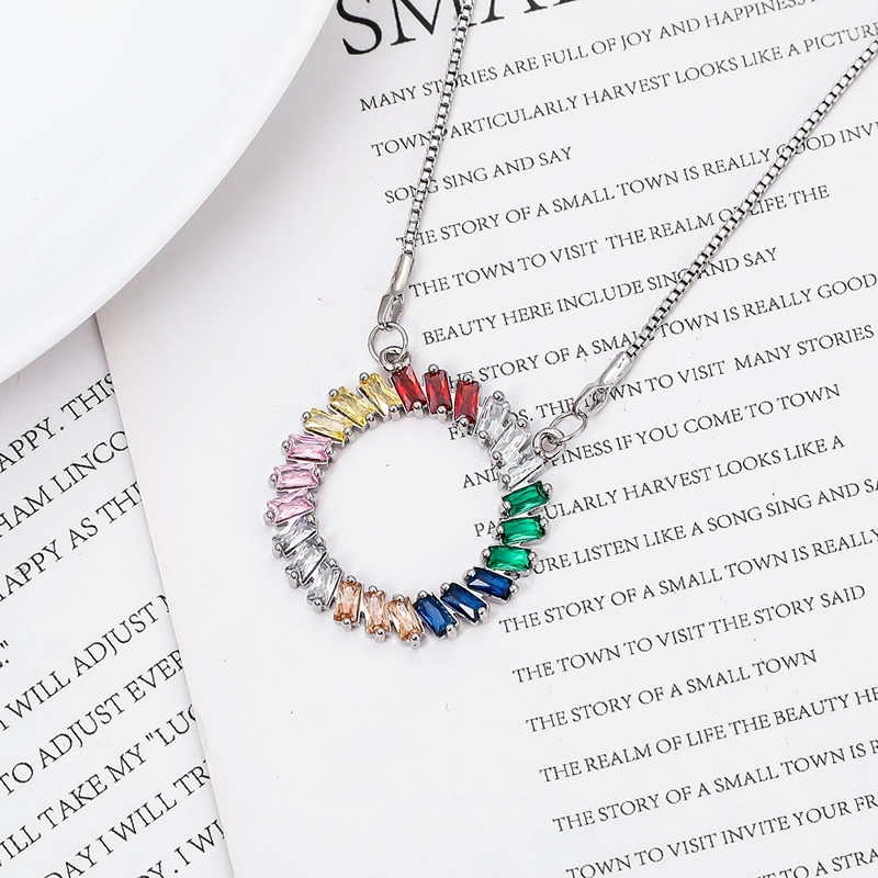 PINKDUDU Vòng cổ Mặt Kính Mạ Vàng Hồng Đính Đá Nhiều Màu Sắc Phong Cách Boho Đơn Giản Cho Nữ PD605
