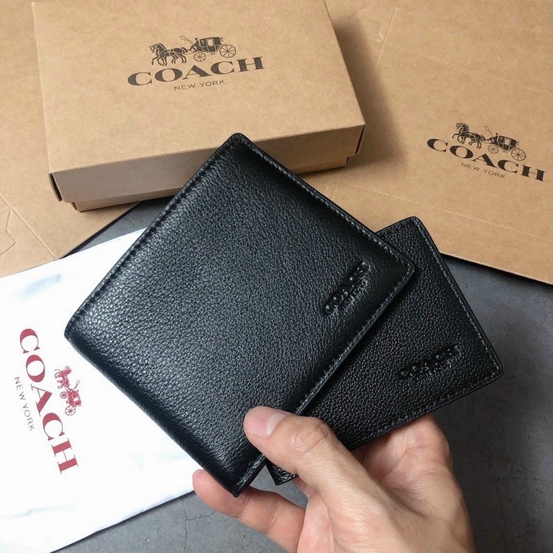 Ví ngắn Coach nam da thật mềm mịn chuẩn