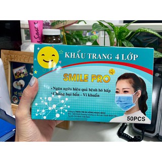 Khẩu Trang Y Tế 4 Lớp Smile Pro Hộp 50 Cái