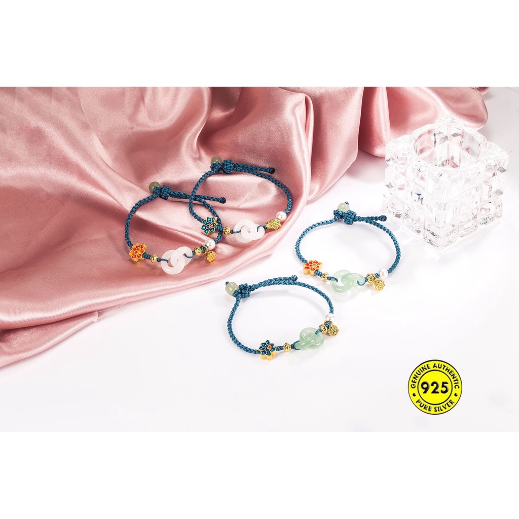 Dây Đeo Ngọc Bích 18K Cho Nữ