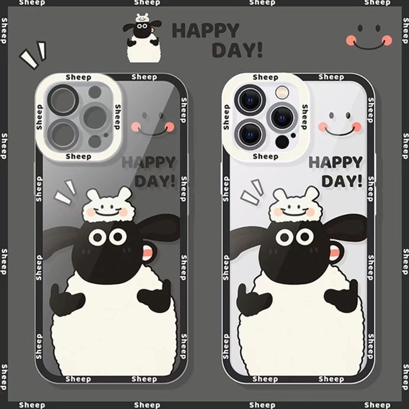 Ốp Điện Thoại Silicone Mềm Trong Suốt Họa Tiết Cừu Hoạt Hình Cho IPhone 13 12 11 Pro MAX X XR XS MAX 6 7 8 Plus