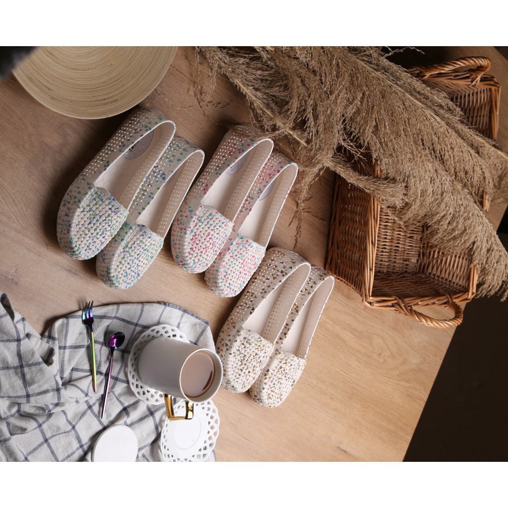 Giầy bệt siêu mềm hoa vintage dễ thương GN20 | BigBuy360 - bigbuy360.vn