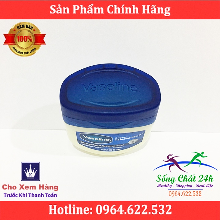 Sáp Dưỡng Ẩm Vaseline Pure Petrolium Jelly 49g - Sống Chất 24h