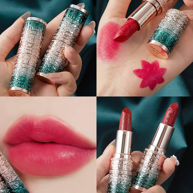 [Hàng mới về] Son sáp nhung lì phong cách Trung Quốc trang điểm chống nước lâu trôi 4 màu tùy chọn