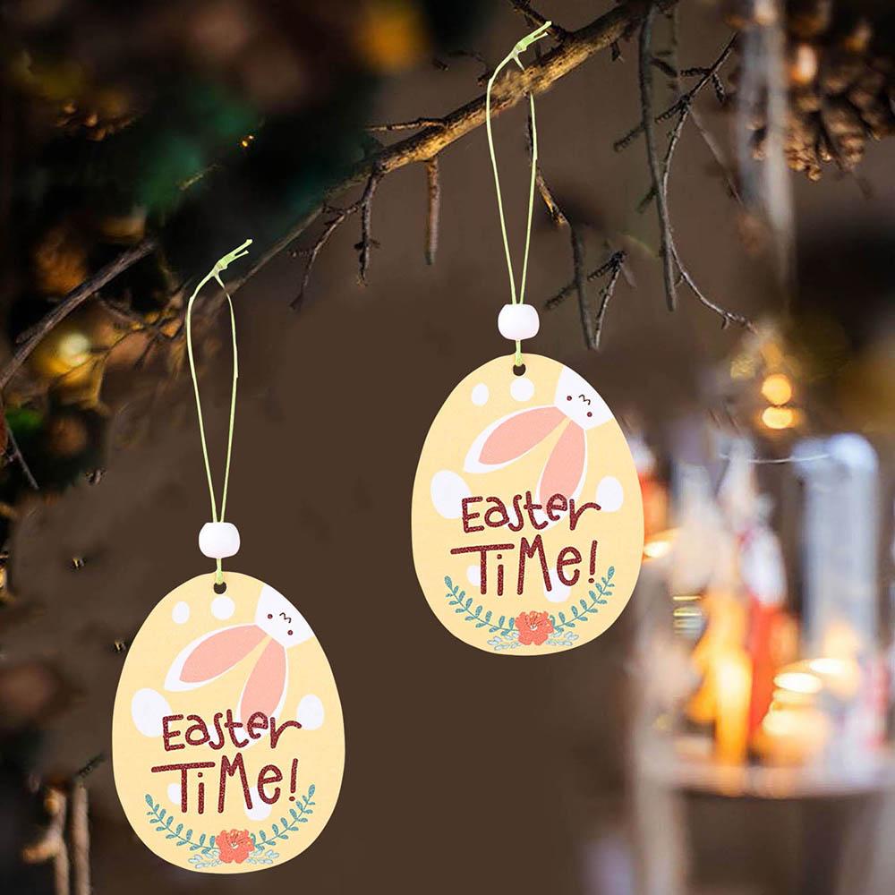 Phụ Kiện Treo Trang Trí Bằng Gỗ Hình Thỏ Phục Sinh Đáng Yêu