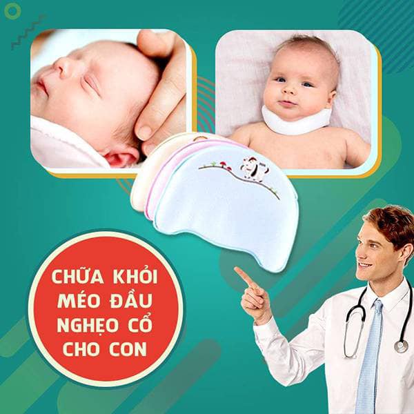 [QUÀ 20K]Gối Cao Su Non Cao Cấp Babymoov Chính Hãng Chống Bẹp Đầu, Méo Đầu Cho Em Bé, Trẻ Sơ Sinh.Tặng Vòng Dâu Cho Bé.