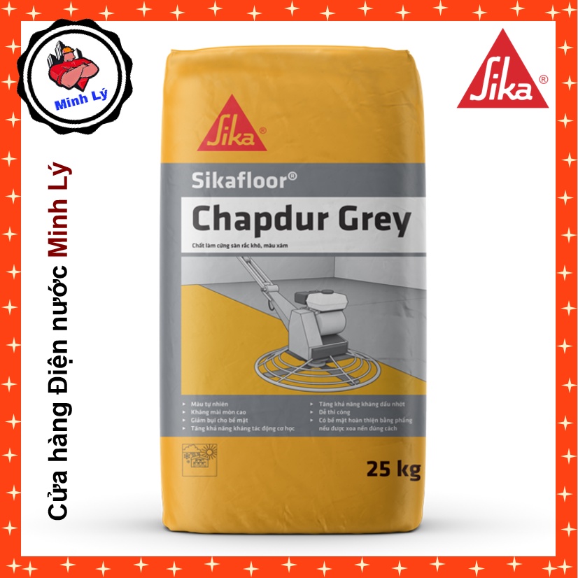 Bao 25kg Sika Bột Rắc Khô Tăng Cứng Bề Mặt Bê Tông Sikafloor Chapdur Grey