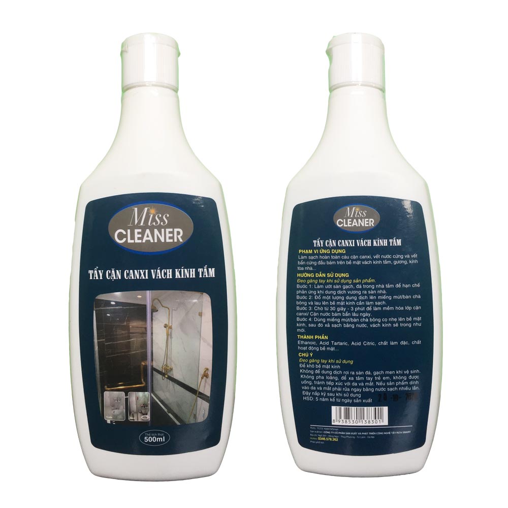 MISS CLEANER CHUYÊN TẨY CẶN CANXI VÁCH KÍNH NHÀ TẮM TRONG 5 PHÚT