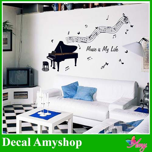 Decal dán tường Âm nhạc 4 ⚡ FREESHIP ⚡ - DKN055