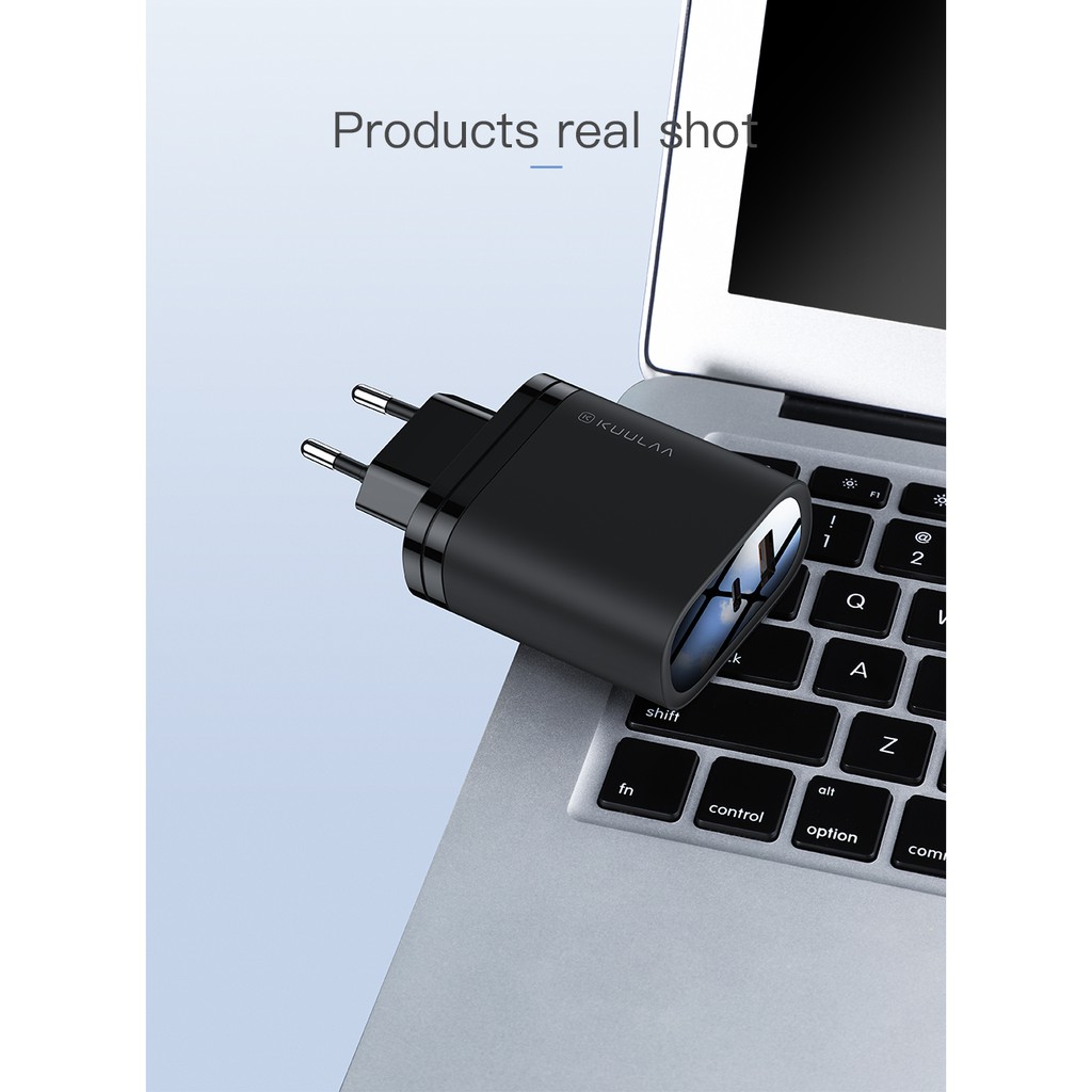 Cốc Sạc Nhanh 2 Cổng USB - Type C QC3.0 KuuLaa 36W dành cho Xiaomi Iphone Huawei OPPO Củ sạc nhanh PD36W