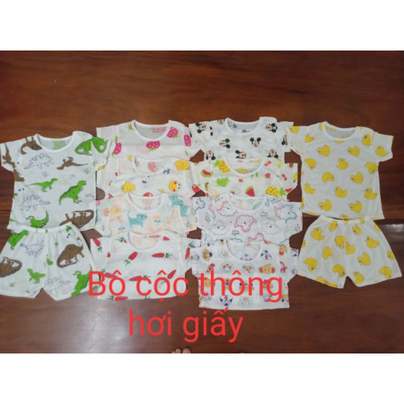 Bộ cotton giấy cộc tay cho bé