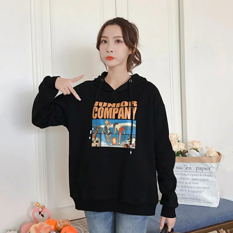 Áo hoodie nỉ Junior Company Ulzzang Unisex Form Rộng Phong cách Hàn Quốc