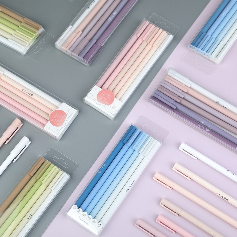Set 6 Bút Nước Mực Gel Ngòi 0.5mm Nhiều Màu Sắc