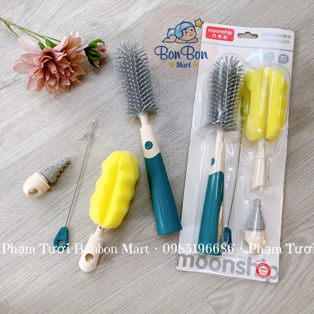 Cọ bình sữa silicon monship cho bé phân phối chính hãng Bonbon Mart