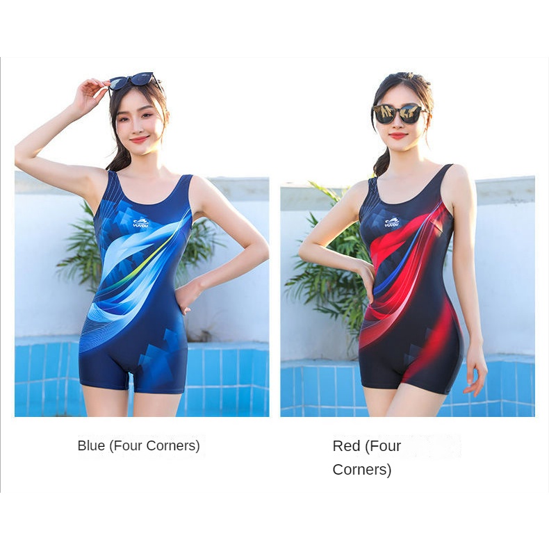 Áo Tắm Nữ Một Mảnh Che Bụng Mỏng Hơn Trông Thể Thao Bảo Thủ Phiên Bản Hàn Quốc Cô Gái Cỡ Lớn Boxer Nữ Chuyên Nghiệp