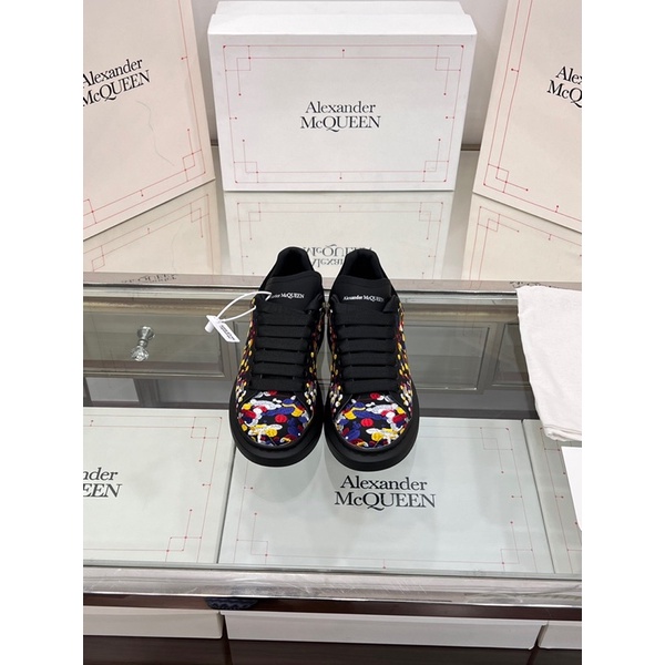 Giày thể thao nam và nữ thương hiệu Alexander McQueen da thật cao cấp thêu hoa