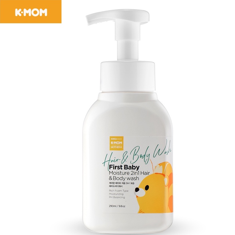 Sữa tắm gội K-Mom hữu cơ 2in1 cho bé sơ sinh 290ml