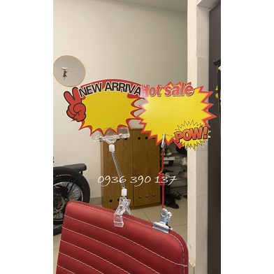 Kẹp wobbler giảm giá quảng cáo dùng tạo các shop, siêu thị, kẹp cùng giấy cứng size nhỏ hơn khổ A5