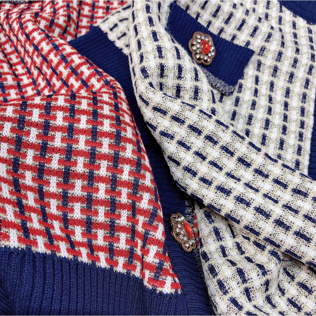 Áo len nhũ Kẻ 2 màu cúc hoa mã 023 (kèm ảnh thật,video) | BigBuy360 - bigbuy360.vn