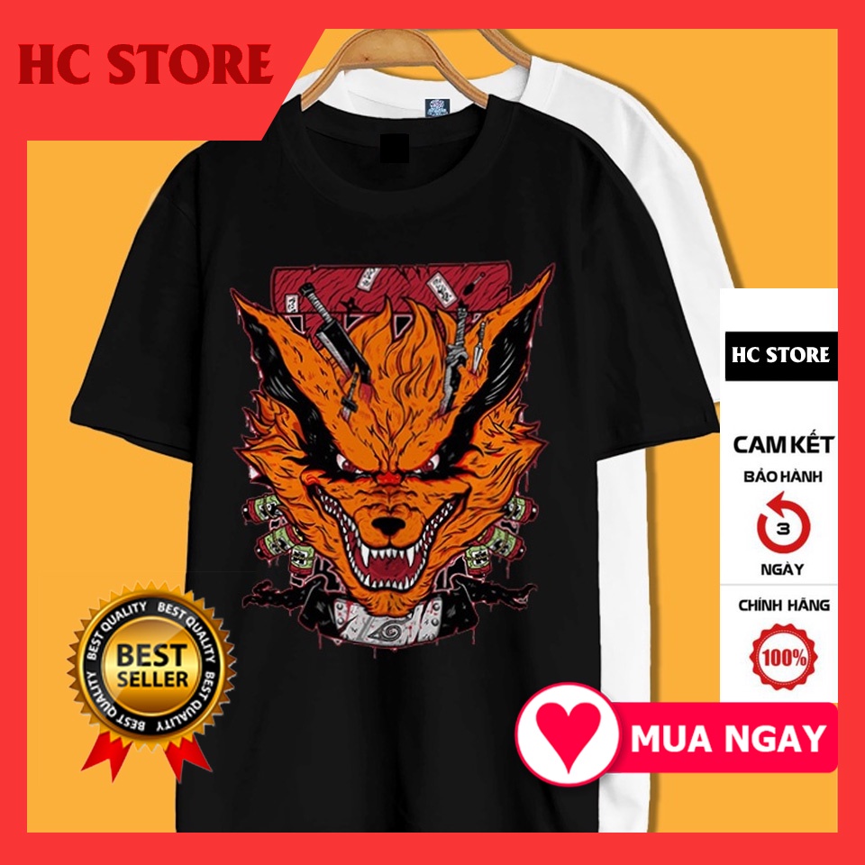 Áo Naruto Kurama In Hình Cữu Vĩ Màu Đen  Anime Naruto unisex nam nữ cực chất siêu HOT giá rẻ